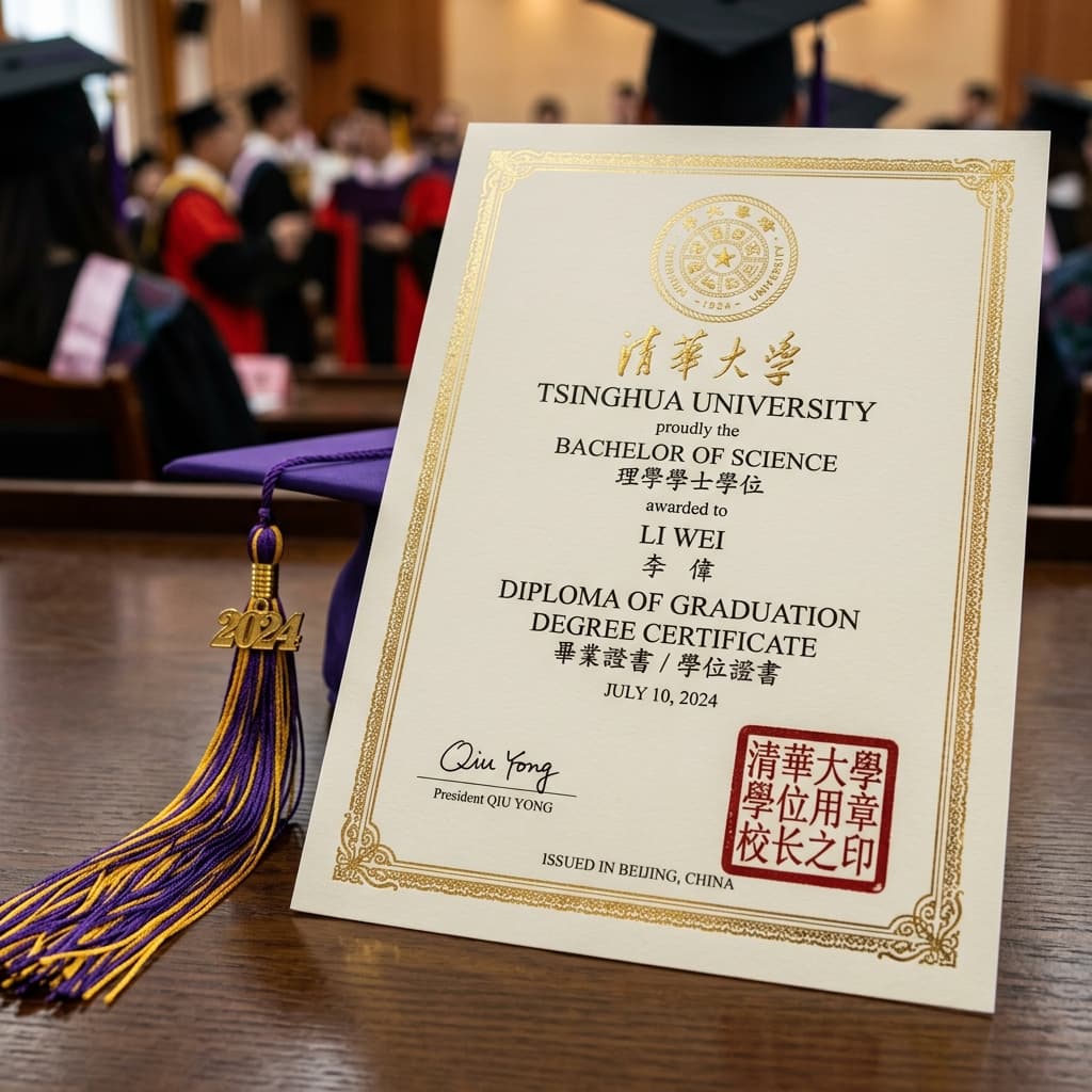 Official Chinese University Admission Notice with red seal