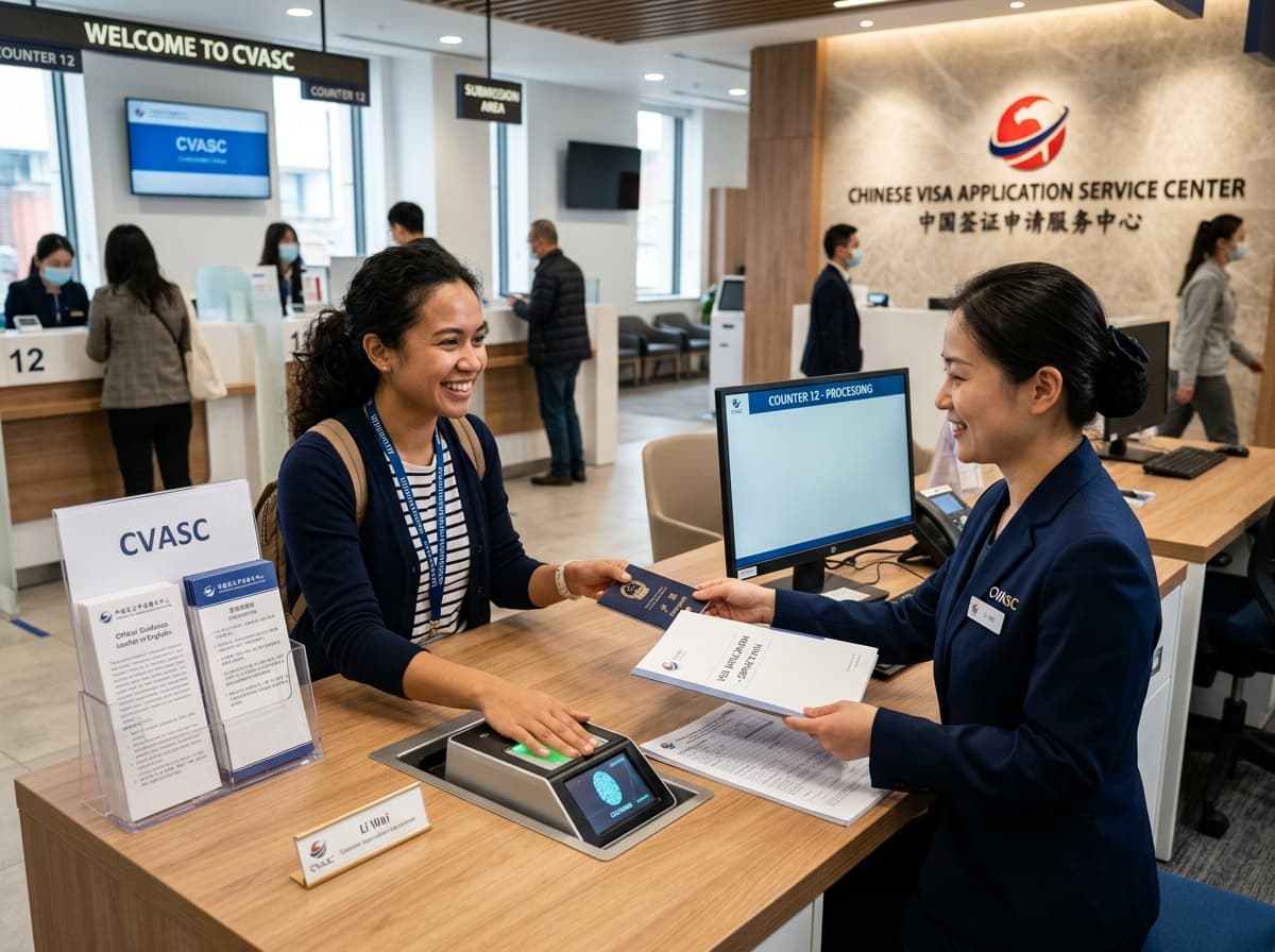 Submitting visa application and giving fingerprint biometrics