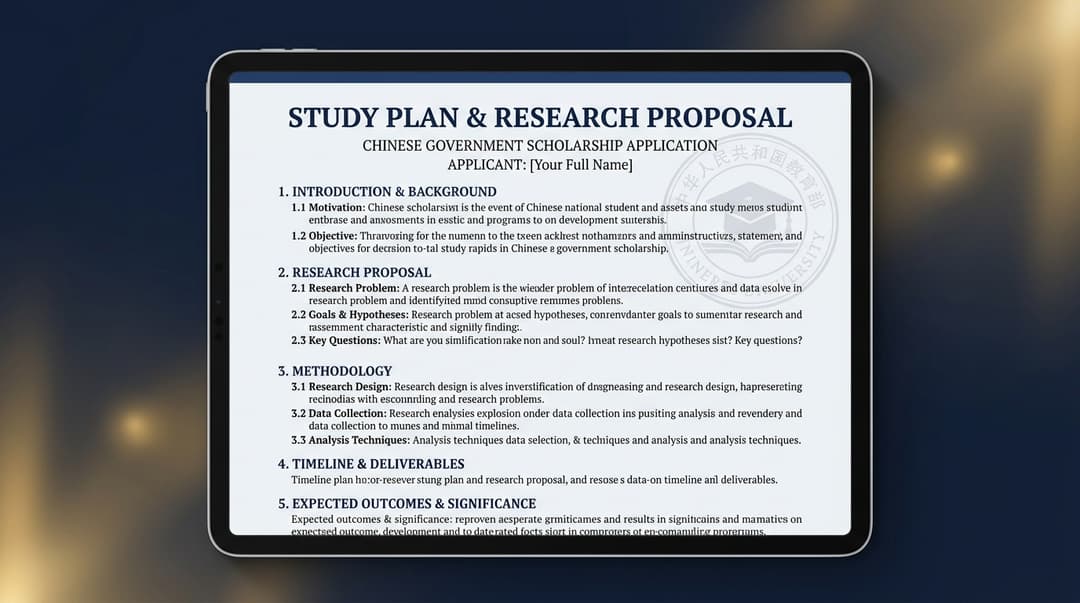 CSC Scholarship Study Plan Statement of Purpose SOP Proposal Preview