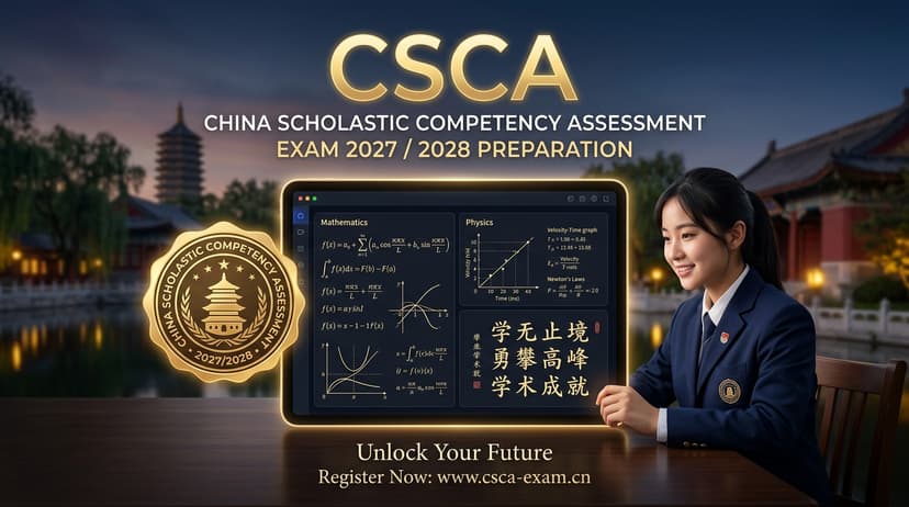 CSCA exam China Scholastic Competency Assessment guidance and sample papers