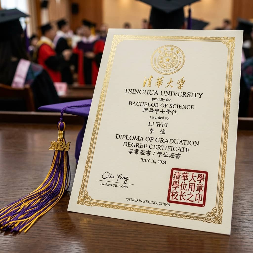 Academic degree diploma and transcripts for Chinese scholarship