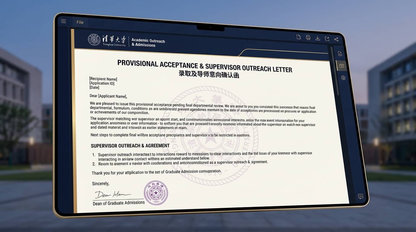 Email format and acceptance letter from Chinese university professor
