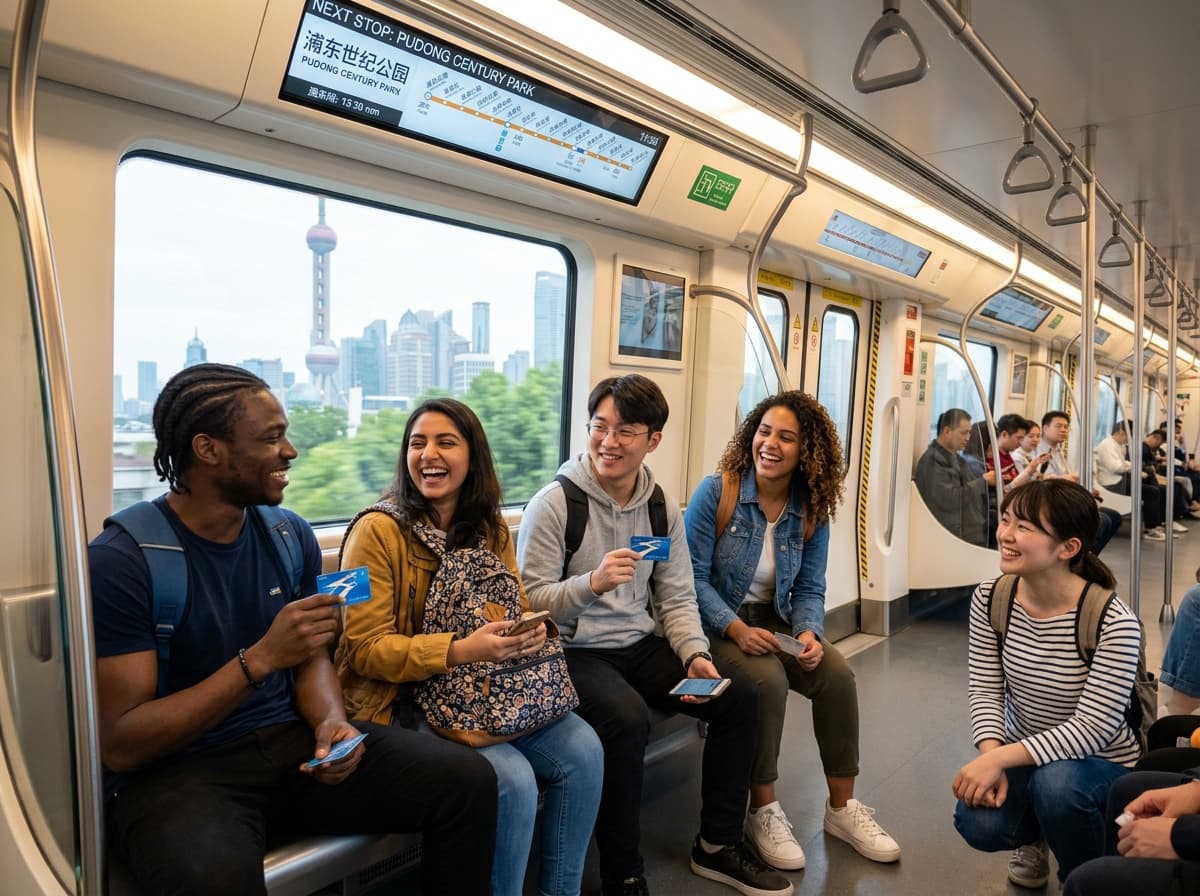 Clean modern subway metro train in Chinese university city