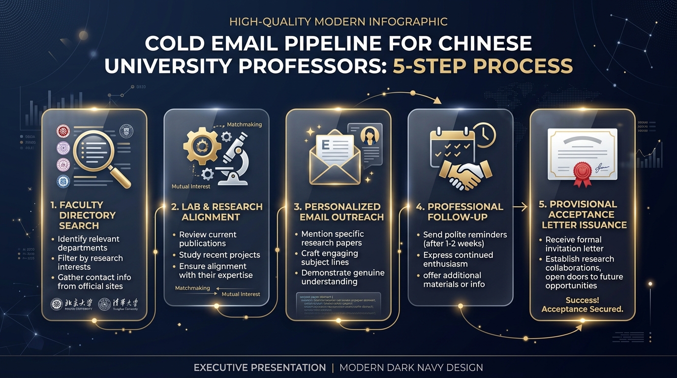 5-Step Cold Email Pipeline for Securing Chinese University Professor Acceptance Letter 2027 2028