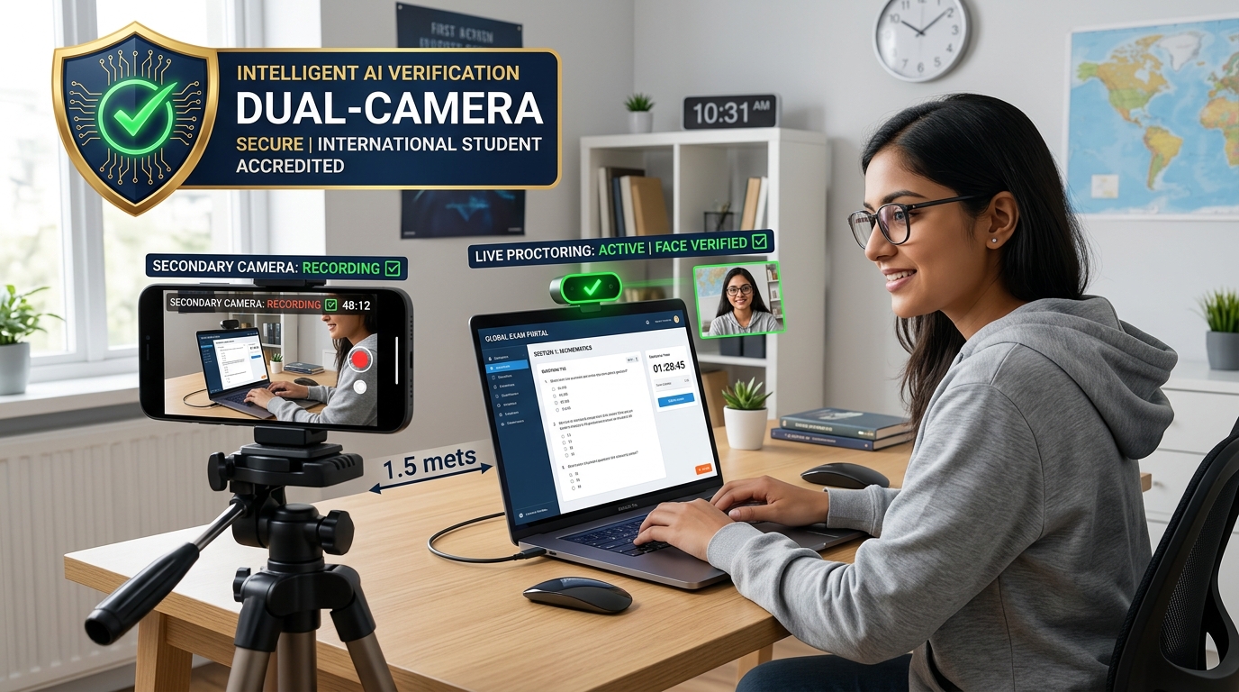 CSCA Exam Dual-Camera AI Online Remote Proctoring Setup