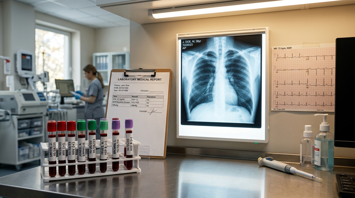Foreigner Physical Examination Form Mandatory Blood Tests, Chest X-Ray and ECG Setup