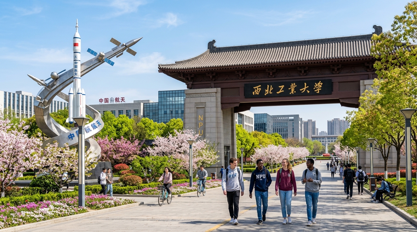 Northwestern Polytechnical University NPU Xi'an Campus Gate - Top Engineering University with Zero Application Fee